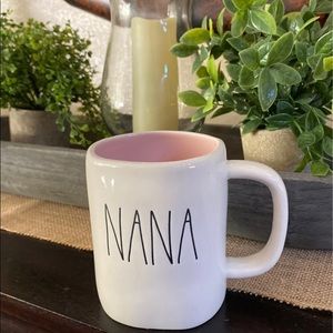 Rae Dunn pink interior NANA mug